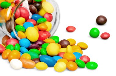 Arka plan üzerinde renkli şekerler