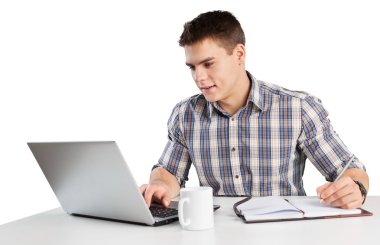 Laptop, öğrenci, çocuk.