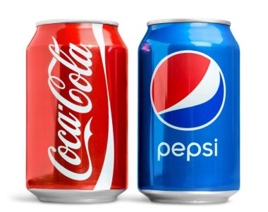 Pepsi and coca cola  cans clipart