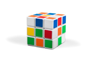 Arka plan üzerinde Rubik küpü. 