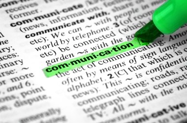 communication  written in dictionary clipart