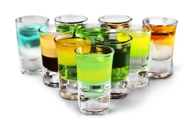  colourful shot drinks clipart