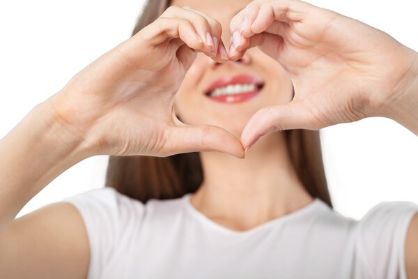  young woman with heart shape