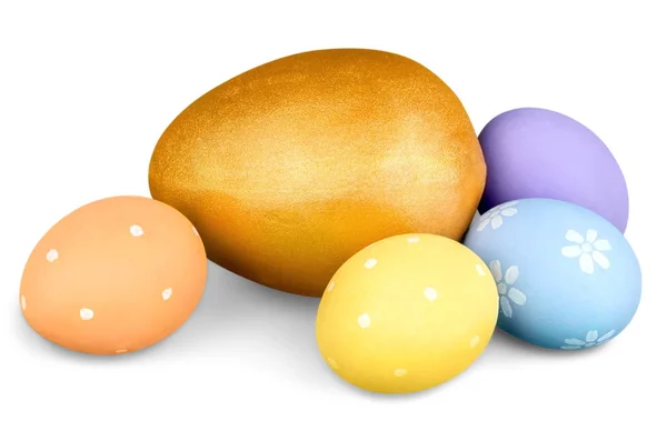 Barevné ruční velikonoční vajíčka jsem — Stock fotografie