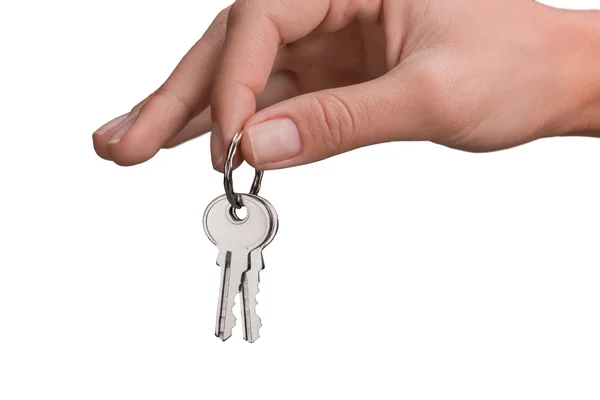 Keys in hand isolated — Stock Photo, Image