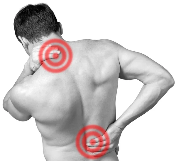 Strong man with neck pain — Stock Photo, Image