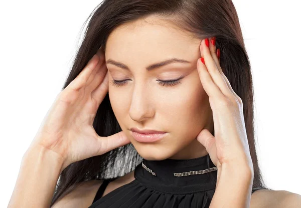 Beautiful girl with headache — Stock Photo, Image