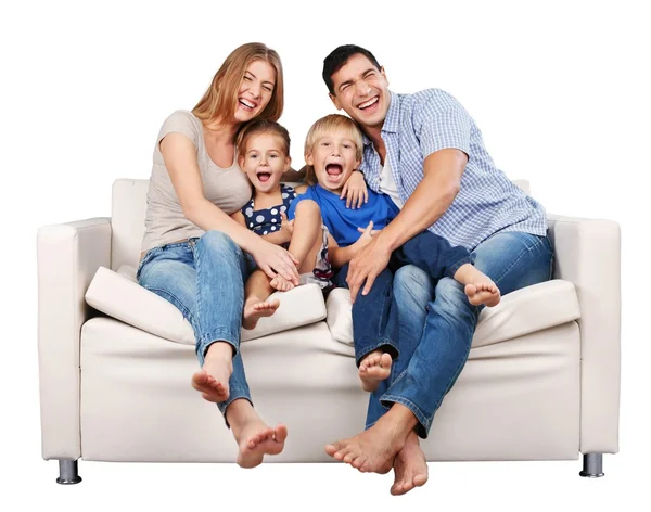 Prachtige lachende familie — Stockfoto