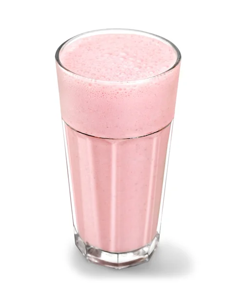 Glas Erdbeer-Smoothie isoliert — Stockfoto