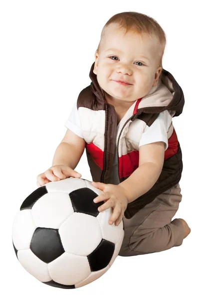 Pequeño bebé niño sosteniendo pelota —  Fotos de Stock