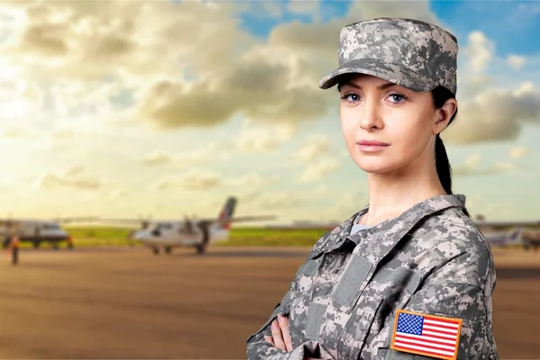 Female US Army Soldier — Stock Photo, Image