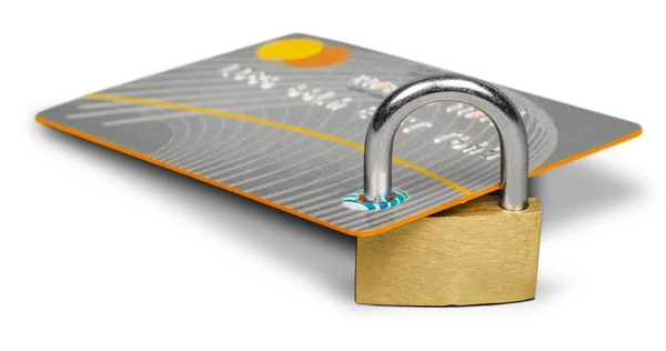 Credit card with padlock — Stock Photo, Image