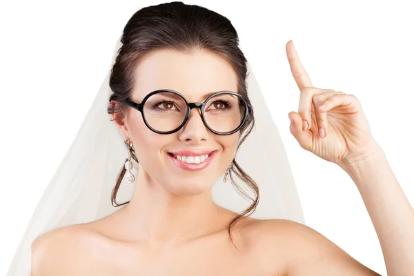 Beautiful brunette bride — Stock Photo, Image