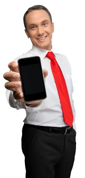 Zakenman met mobiele telefoon — Stockfoto