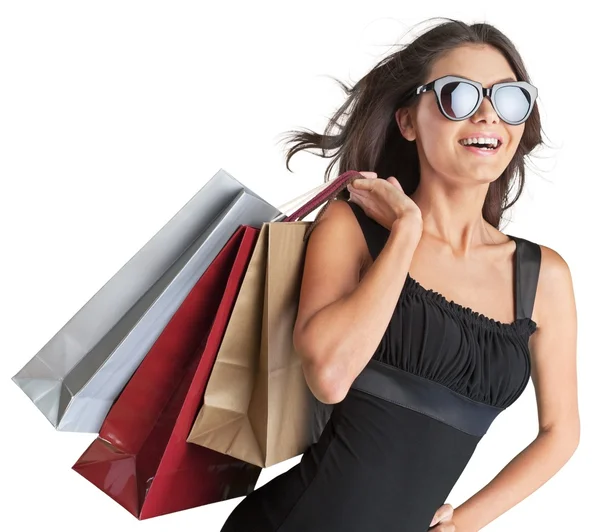 ショッピングバッグを持つ美しい女性 — ストック写真