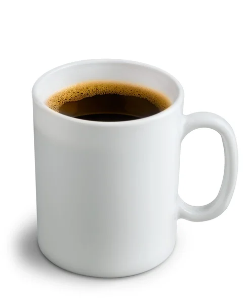 Czarna kawa w białym kubku — Zdjęcie stockowe
