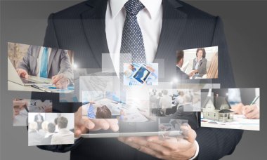 iletişim kullanarak iş adamı 