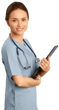 çekici genç kadın doktor