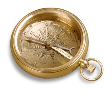 brass antique compass  clipart