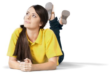 güzel genç kız döşeme