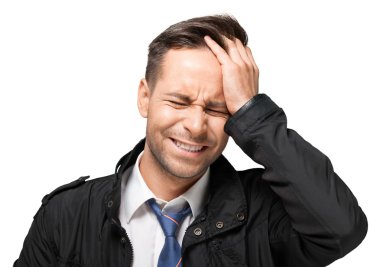 büyük bir baş ağrısı ile genç işadamı