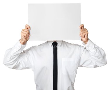 İşadamı holding boş kağıt sayfası