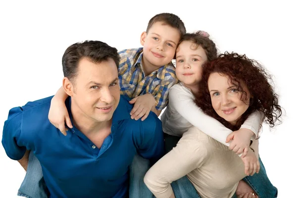 Happy smiling family with kids — Stock Photo, Image