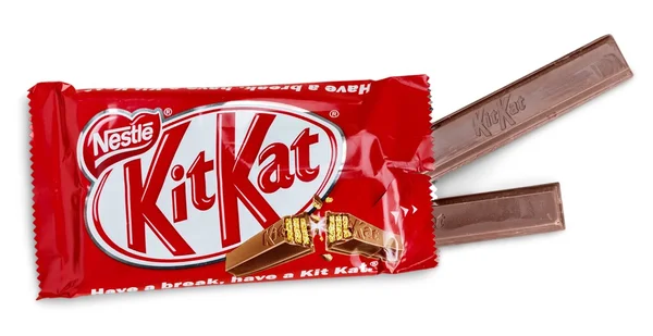 Pened Kit Kat chocolate bar. — Stock Photo, Image