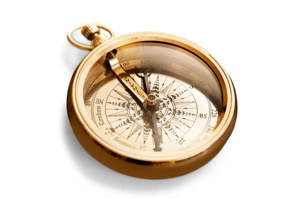 Brass antique compass — Stock Photo, Image