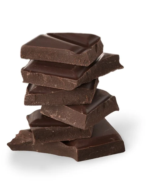 Смачний шоколад, ізольовані — стокове фото