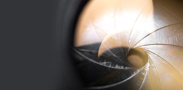 banner with camera aperture 