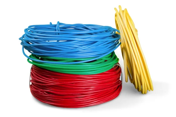Multicolored computer cables isolated — Stock Photo, Image