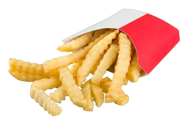 Papas fritas en caja roja — Foto de Stock