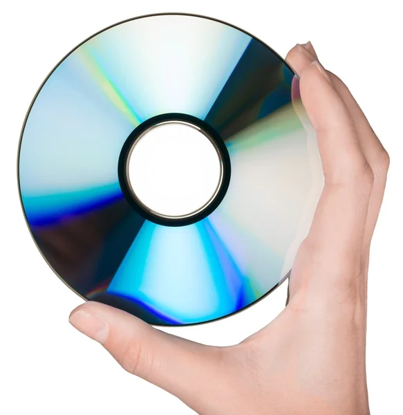 CD geïsoleerd in de hand — Stockfoto