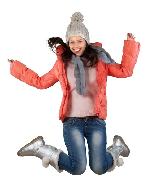 Жінка одягнена в зимовий одяг — стокове фото