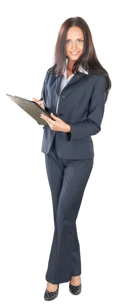 Smiling businesswoman  with document — Stock Photo, Image