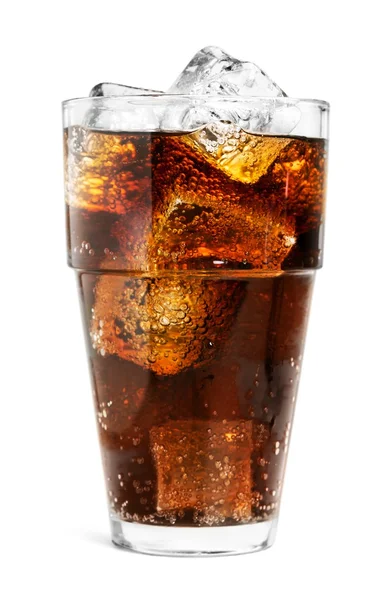 Glass of cola with ice cubes — Stock Photo, Image