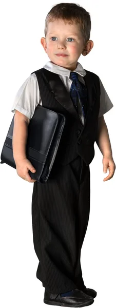 Маленький мальчик в костюме — стоковое фото