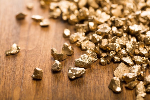 gold nuggets on background