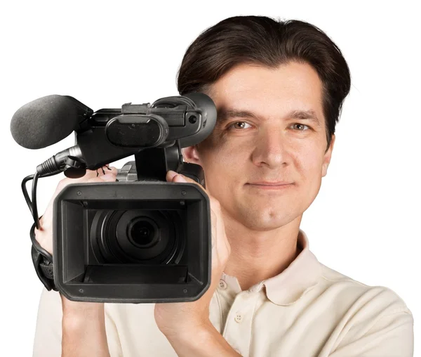 Cameraman trabalhando com câmera — Fotografia de Stock