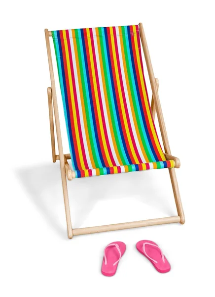 Cadeira de praia isolada no fundo — Fotografia de Stock