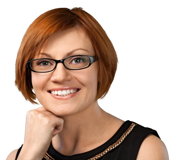 Cheerful businesswoman standing — Stock Photo, Image