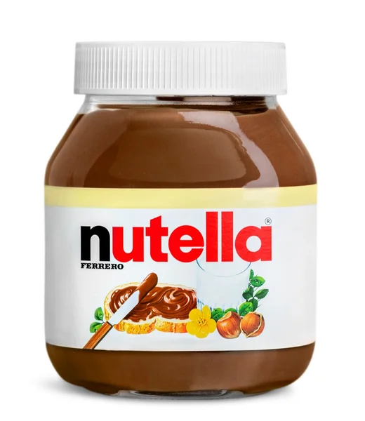 Nutella hazelnut spread jar — Stock Photo, Image