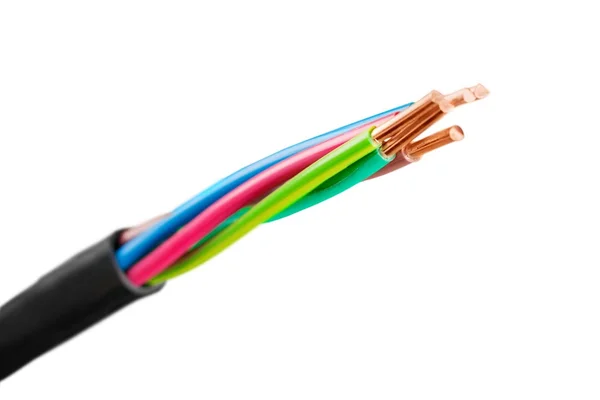 Cable blindado de cobre de cuatro núcleos — Foto de Stock