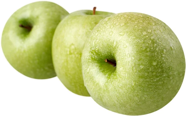Manzanas verdes maduras frescas —  Fotos de Stock