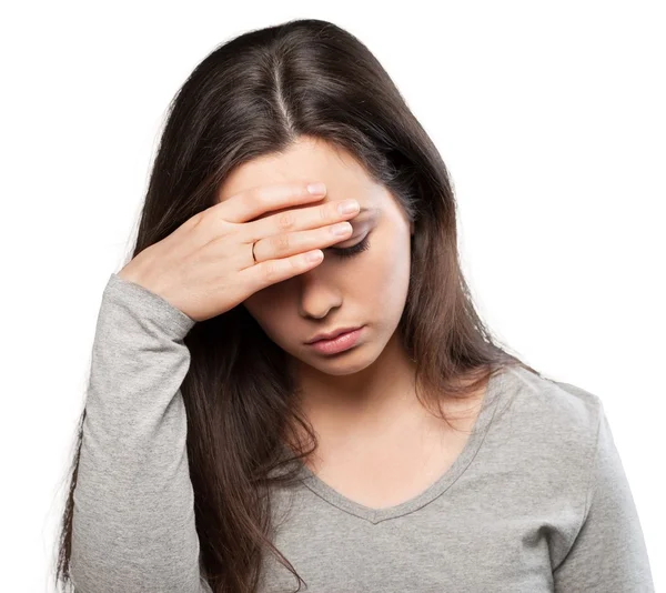 Mujer con dolor de cabeza —  Fotos de Stock