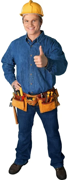 Male worker with tool belt — Stock Photo, Image