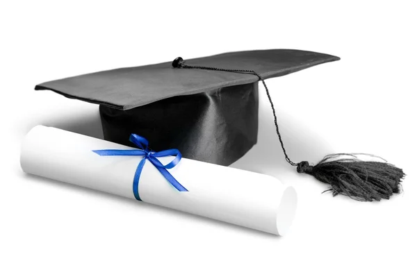 Gorra de graduación negra con grado — Foto de Stock