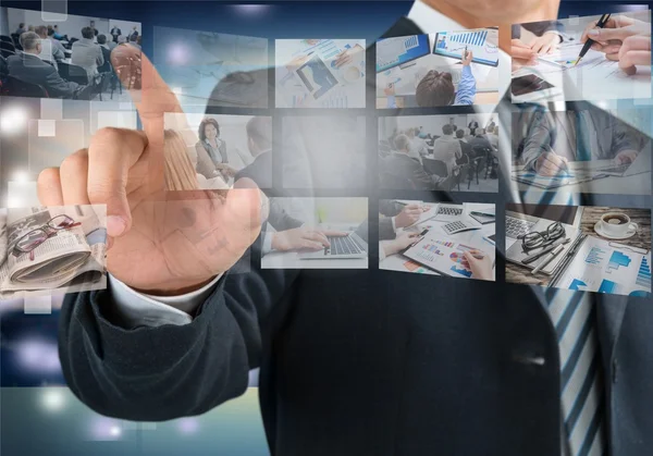 Businessman using  communicating Stock Image