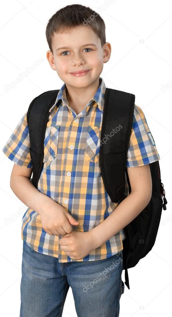 Adorable little kid with backpack Stock Photo by ©billiondigital 118541328